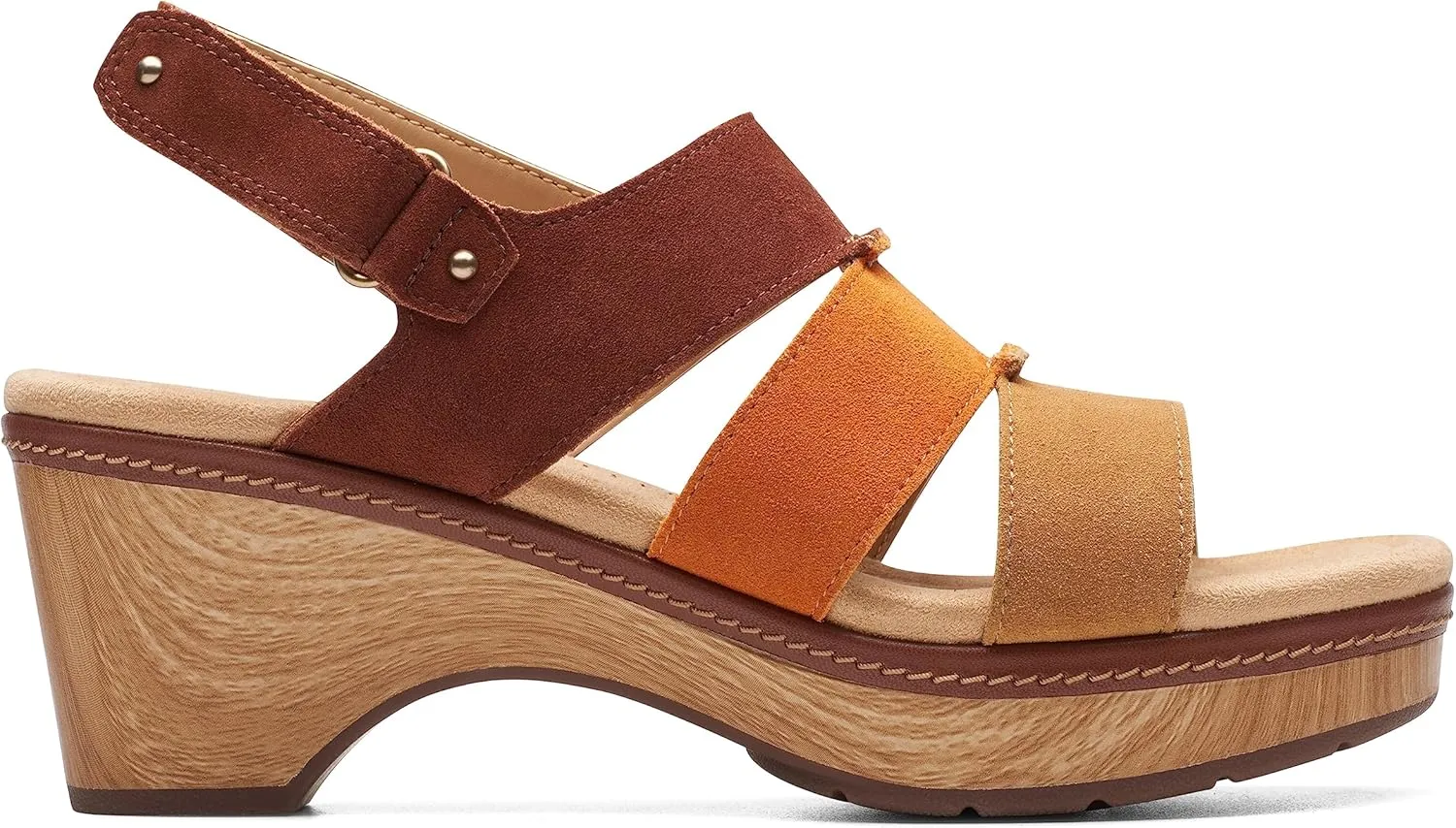 Clarks Womens Seannah Glow Wedge Strappy Ankle Strap