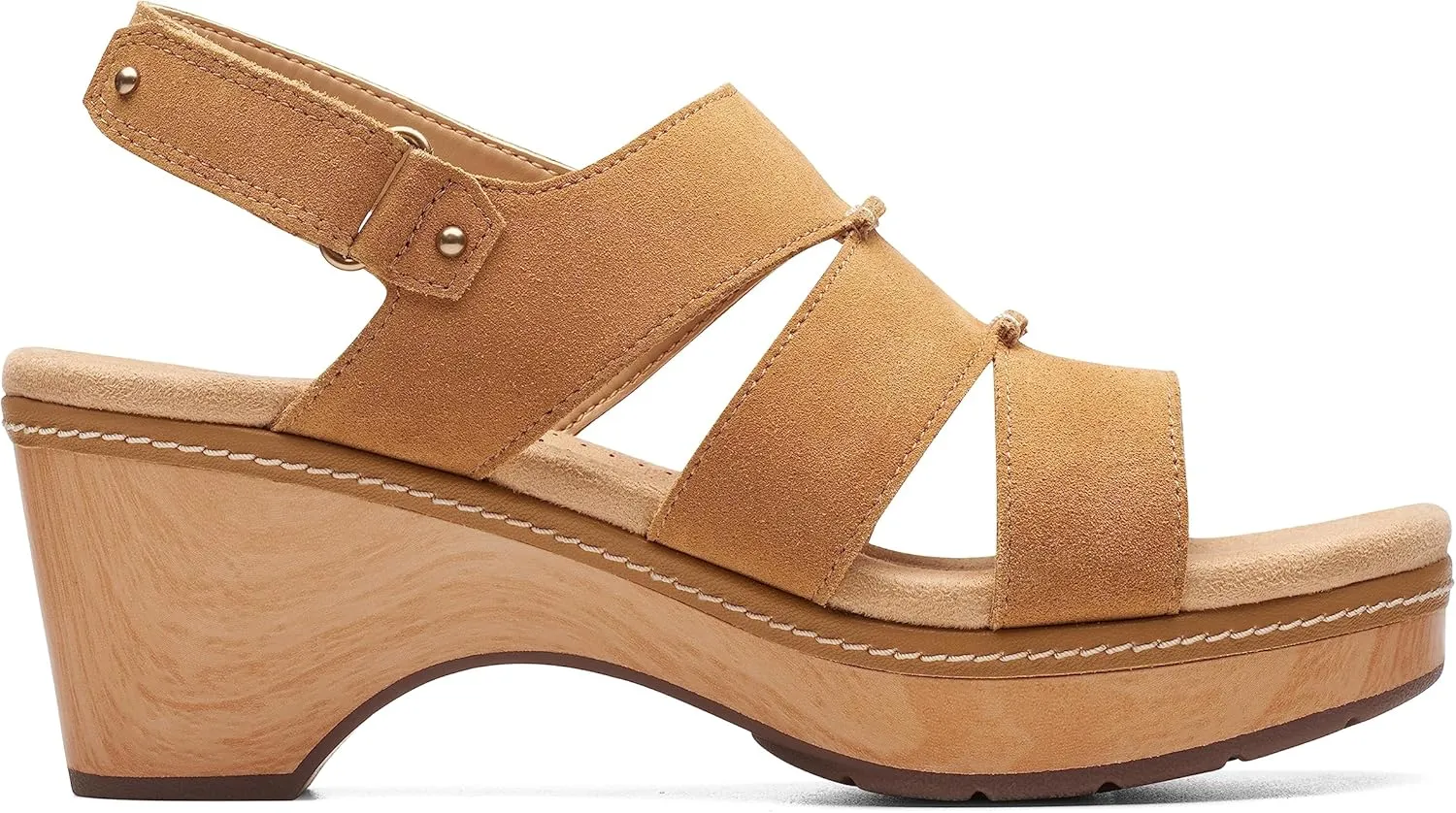 Clarks Womens Seannah Glow Wedge Strappy Ankle Strap