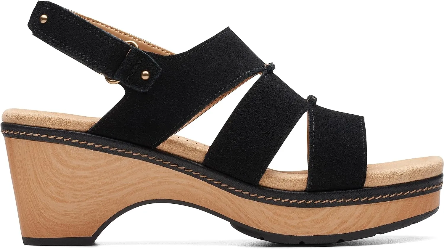 Clarks Womens Seannah Glow Wedge Strappy Ankle Strap