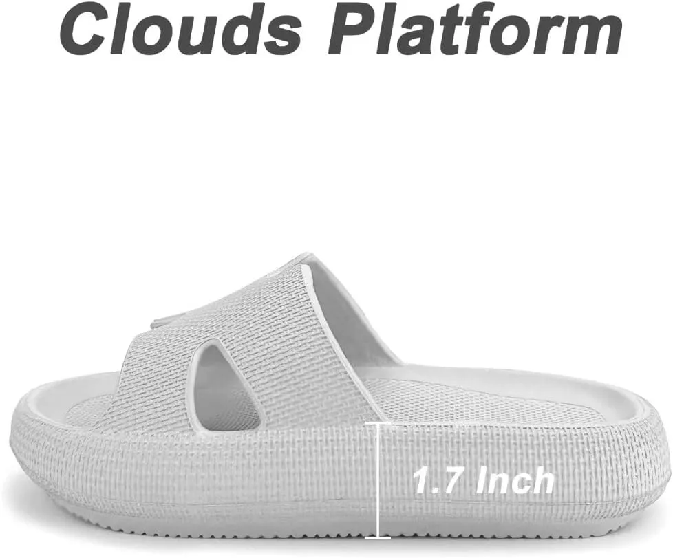 Cloud Pillow Recovery Slides for Women,Womens H-starp Platform Comfortable Memory Foam Arch Support Sandals,Waterproof EVA Cushioned Cushion Slippers for Beach Shower Bathroom Pool