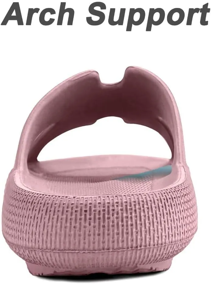 Cloud Pillow Recovery Slides for Women,Womens H-starp Platform Comfortable Memory Foam Arch Support Sandals,Waterproof EVA Cushioned Cushion Slippers for Beach Shower Bathroom Pool
