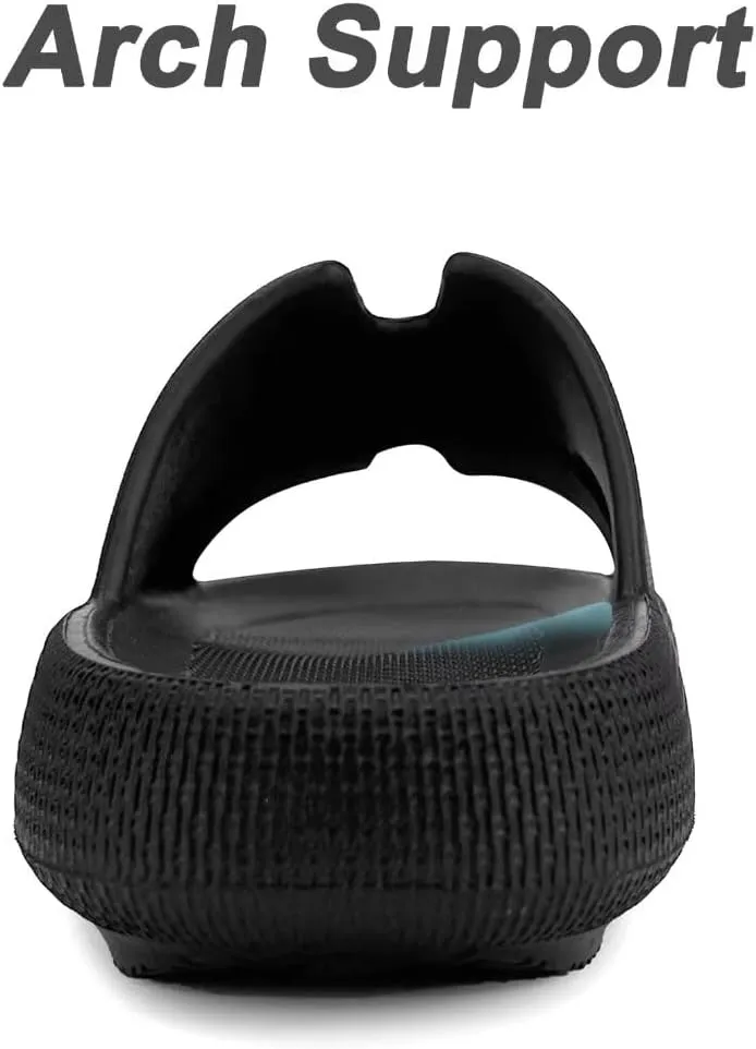 Cloud Pillow Recovery Slides for Women,Womens H-starp Platform Comfortable Memory Foam Arch Support Sandals,Waterproof EVA Cushioned Cushion Slippers for Beach Shower Bathroom Pool