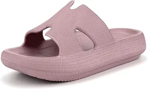 Cloud Pillow Recovery Slides for Women,Womens H-starp Platform Comfortable Memory Foam Arch Support Sandals,Waterproof EVA Cushioned Cushion Slippers for Beach Shower Bathroom Pool