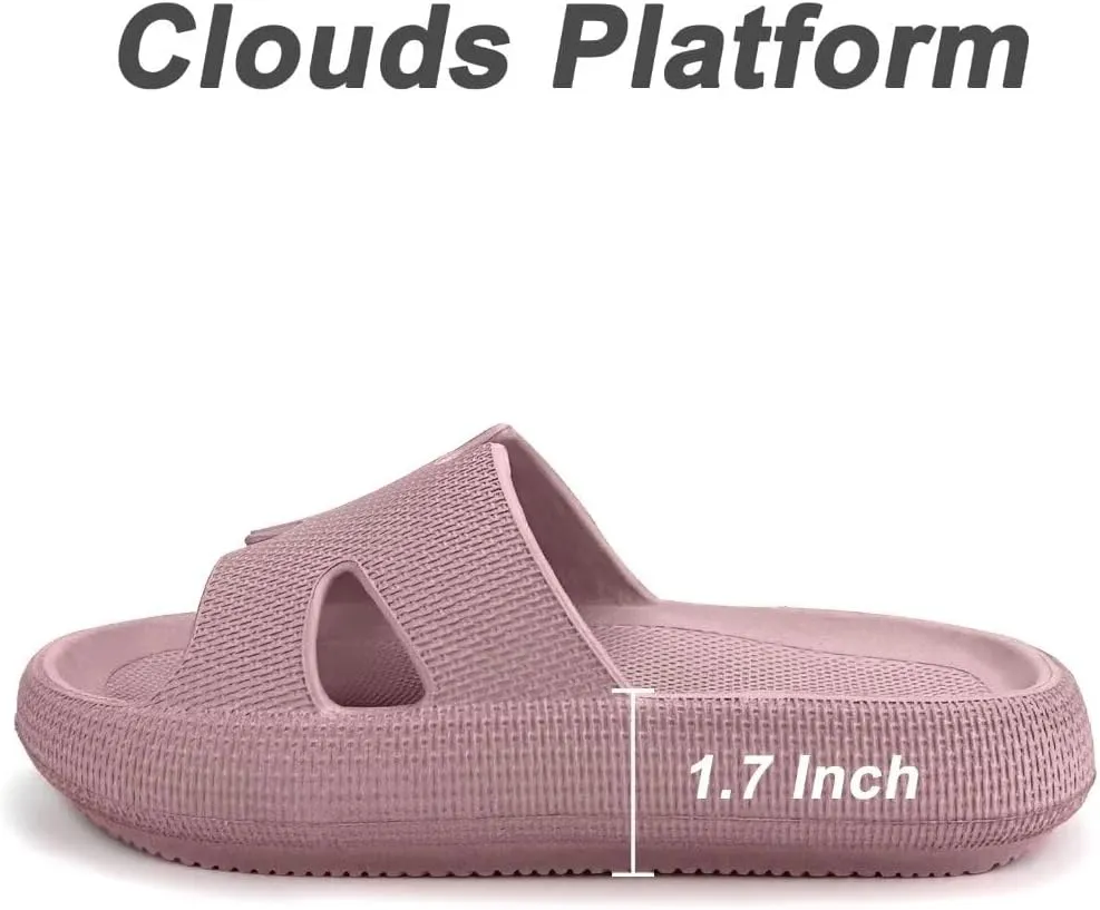 Cloud Pillow Recovery Slides for Women,Womens H-starp Platform Comfortable Memory Foam Arch Support Sandals,Waterproof EVA Cushioned Cushion Slippers for Beach Shower Bathroom Pool
