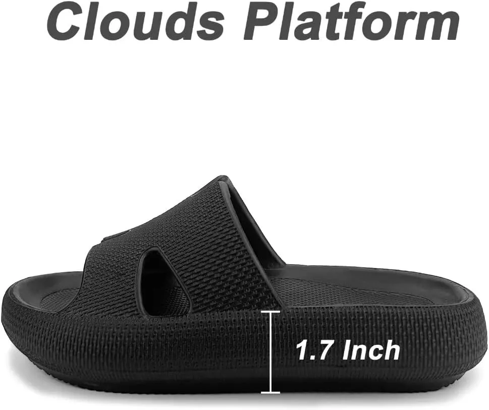 Cloud Pillow Recovery Slides for Women,Womens H-starp Platform Comfortable Memory Foam Arch Support Sandals,Waterproof EVA Cushioned Cushion Slippers for Beach Shower Bathroom Pool