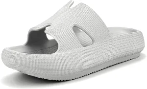 Cloud Pillow Recovery Slides for Women,Womens H-starp Platform Comfortable Memory Foam Arch Support Sandals,Waterproof EVA Cushioned Cushion Slippers for Beach Shower Bathroom Pool