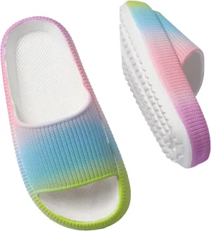 Cloud Slides for Kids, Girls Boys Pillow Slippers Shower Bathroom, Comfort Non-Slip Thick Sole Slippers Summer Beach Shoes for Little Kid/Big Kid
