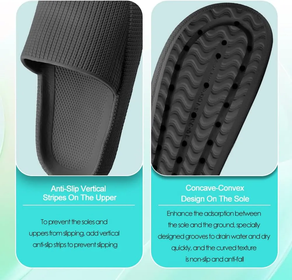Cloud Slides for Kids, Girls Boys Pillow Slippers Shower Bathroom, Comfort Non-Slip Thick Sole Slippers Summer Beach Shoes for Little Kid/Big Kid