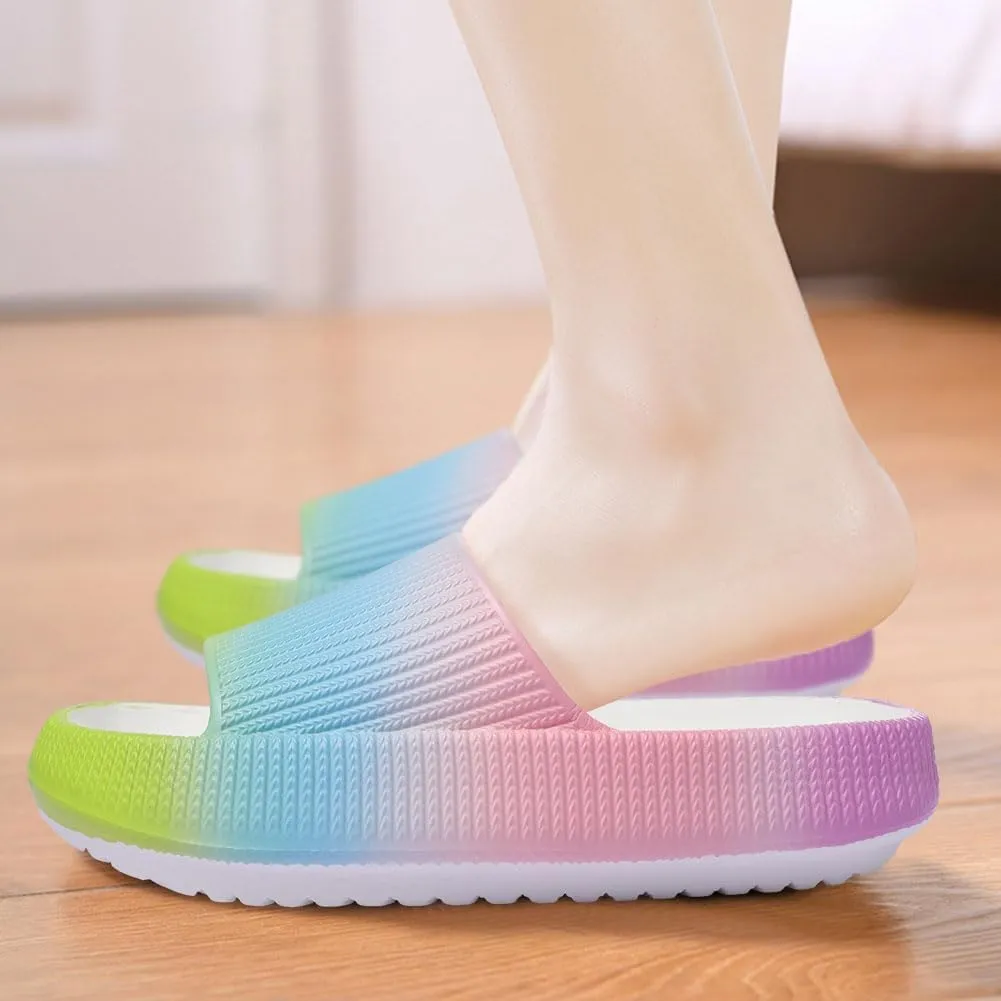 Cloud Slides for Kids, Girls Boys Pillow Slippers Shower Bathroom, Comfort Non-Slip Thick Sole Slippers Summer Beach Shoes for Little Kid/Big Kid