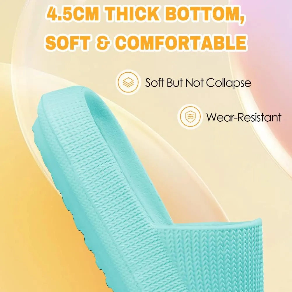 Cloud Slides for Kids, Girls Boys Pillow Slippers Shower Bathroom, Comfort Non-Slip Thick Sole Slippers Summer Beach Shoes for Little Kid/Big Kid