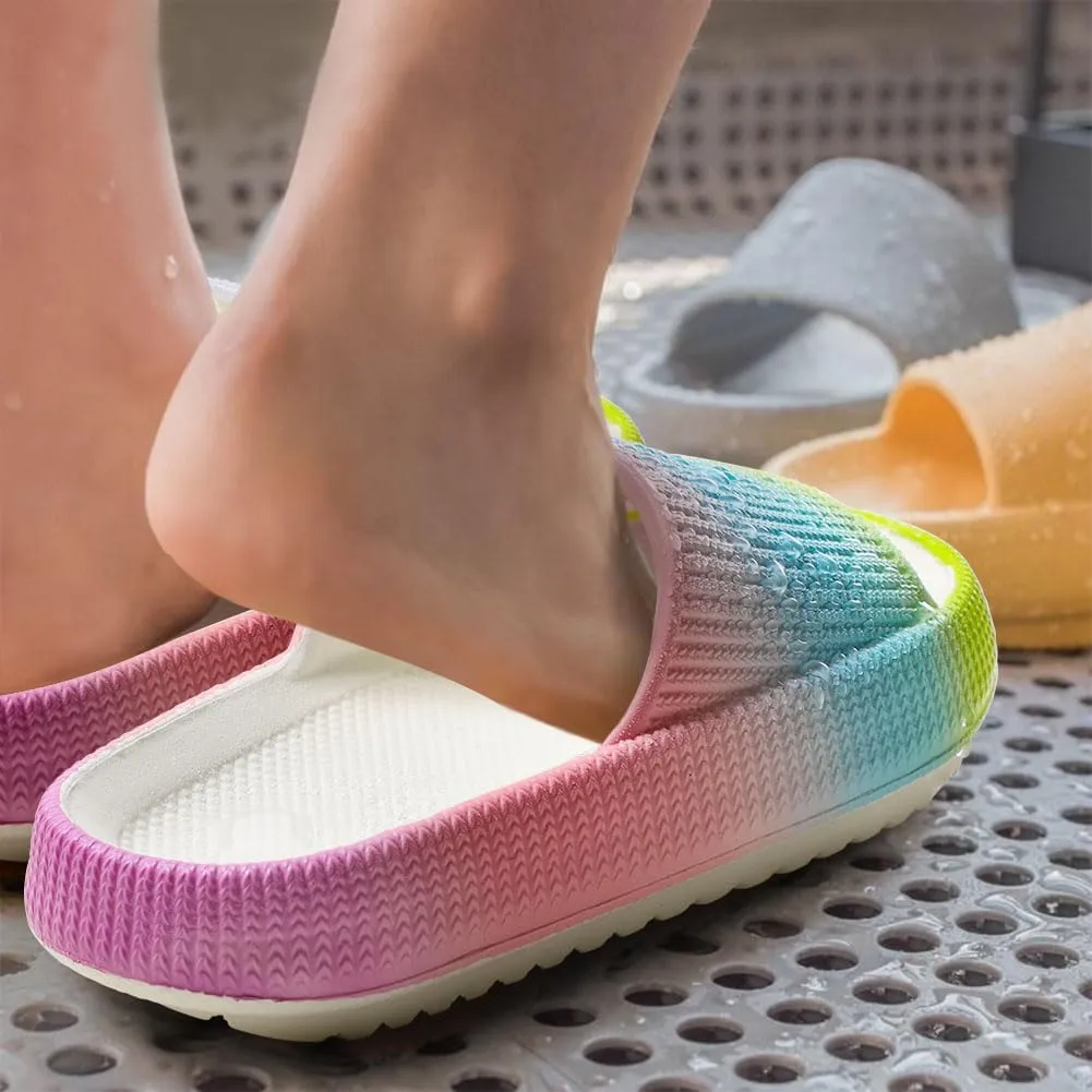 Cloud Slides for Kids, Girls Boys Pillow Slippers Shower Bathroom, Comfort Non-Slip Thick Sole Slippers Summer Beach Shoes for Little Kid/Big Kid