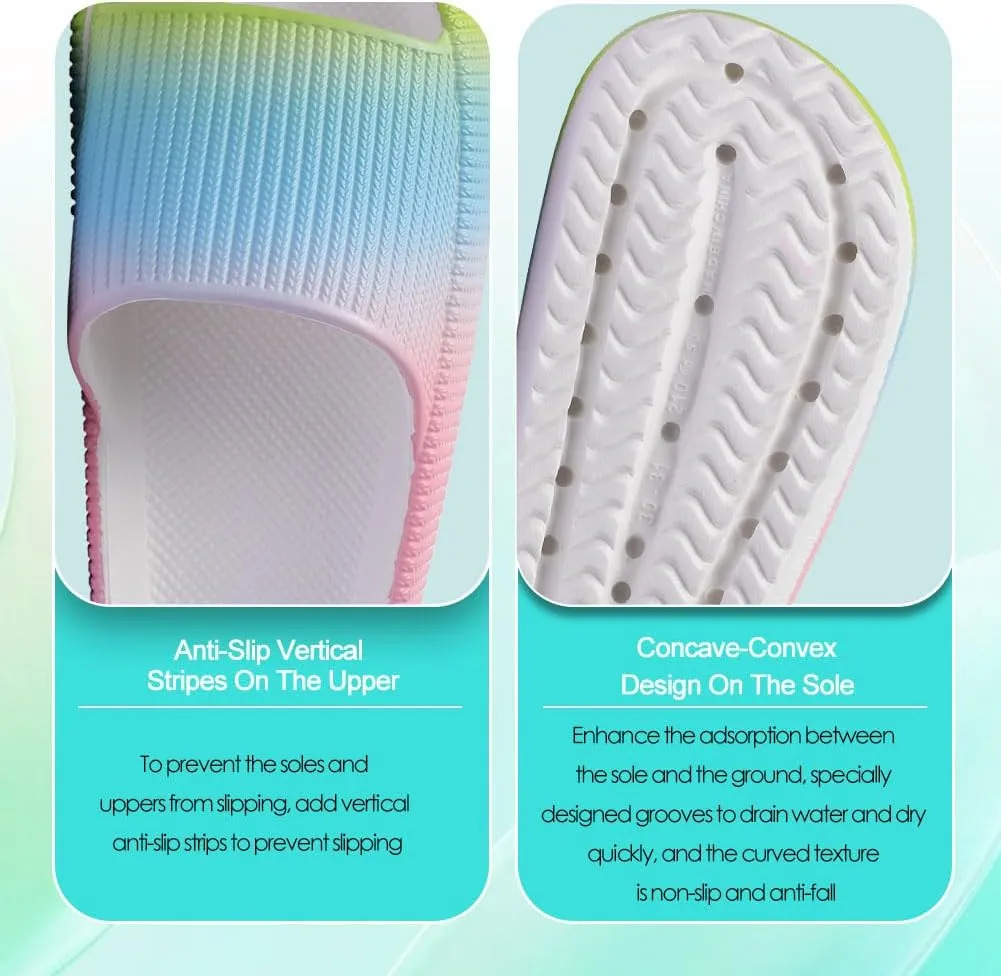 Cloud Slides for Kids, Girls Boys Pillow Slippers Shower Bathroom, Comfort Non-Slip Thick Sole Slippers Summer Beach Shoes for Little Kid/Big Kid