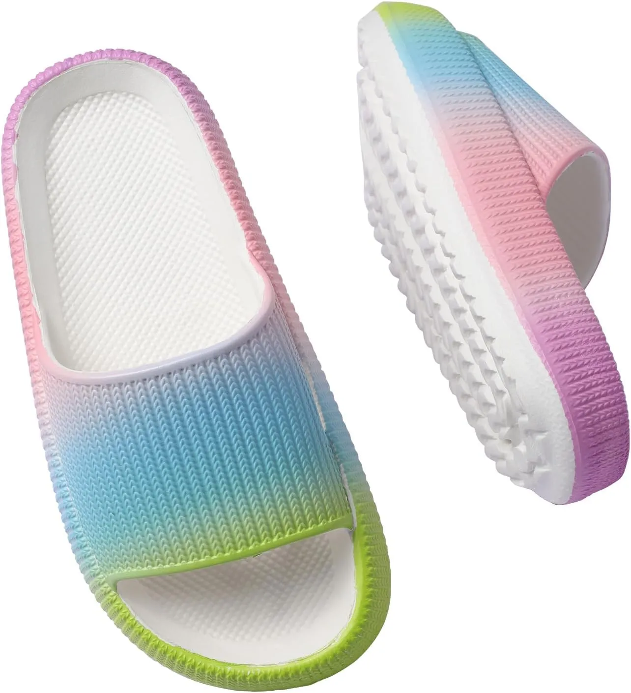 Cloud Slides for Kids, Girls Boys Pillow Slippers Shower Bathroom, Comfort Non-Slip Thick Sole Slippers Summer Beach Shoes for Little Kid/Big Kid