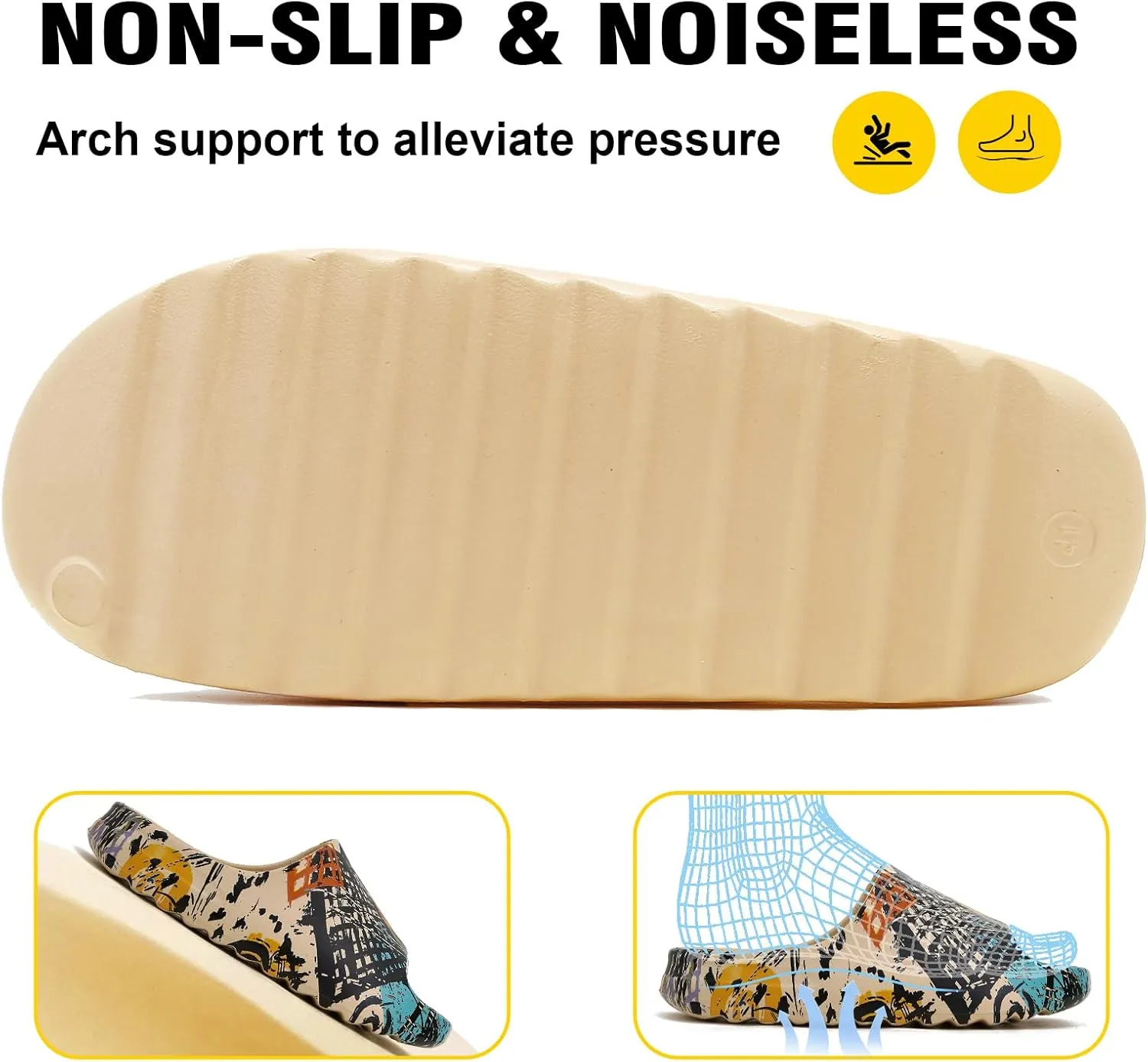 Cloud Slides for Women and Men, Comfort Platform Lightweight Slippers Slides, Unisex Foam Shower House Slippers, Summer Open Toe Sandals for Indoor and Outdoor