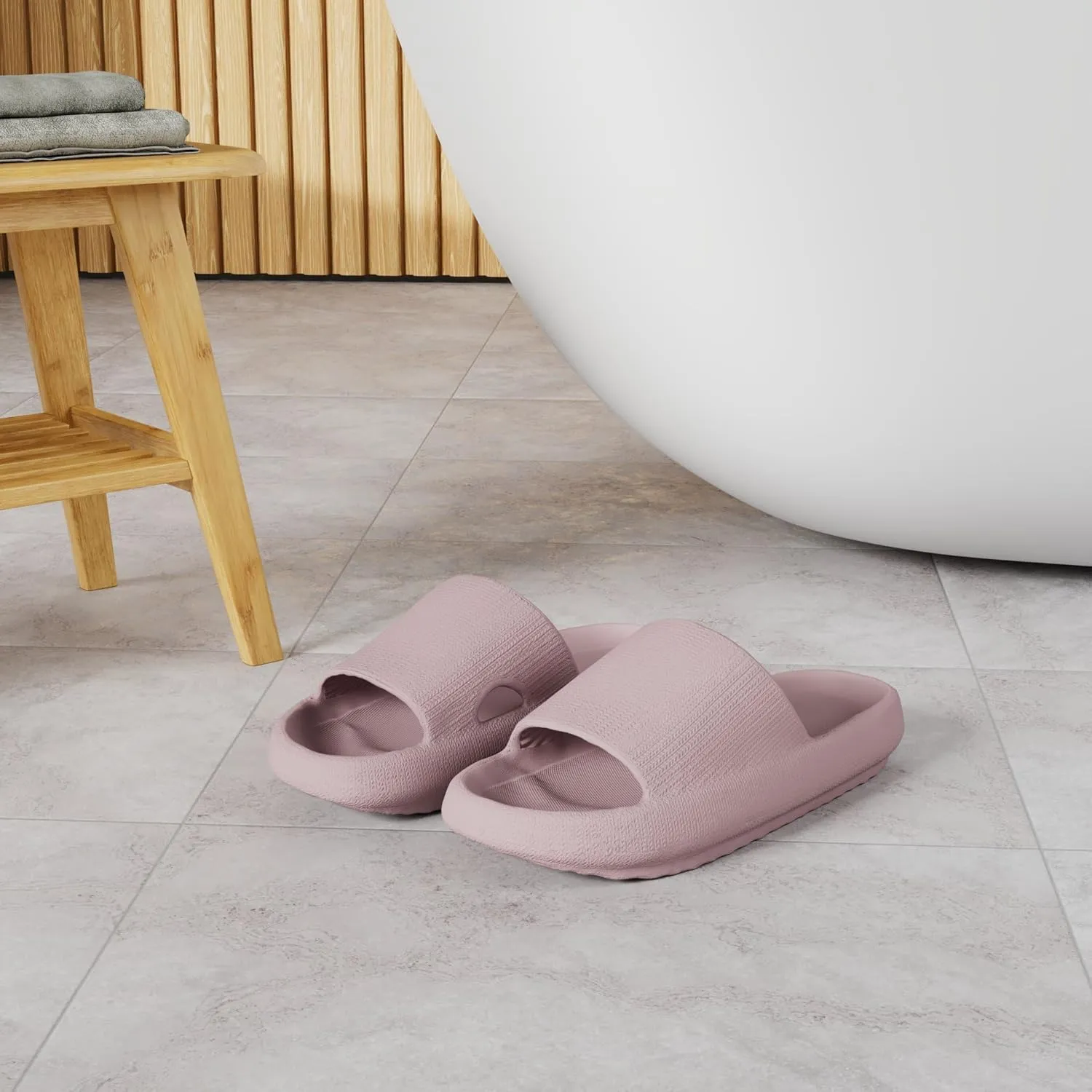 Cloud Slides For Women And Men - Comfy Non Slip Indoors Slippers For Shower Spa Pool College Outdoors Slides - Soft And Cozy Open Toe House Sandals Thick Soles