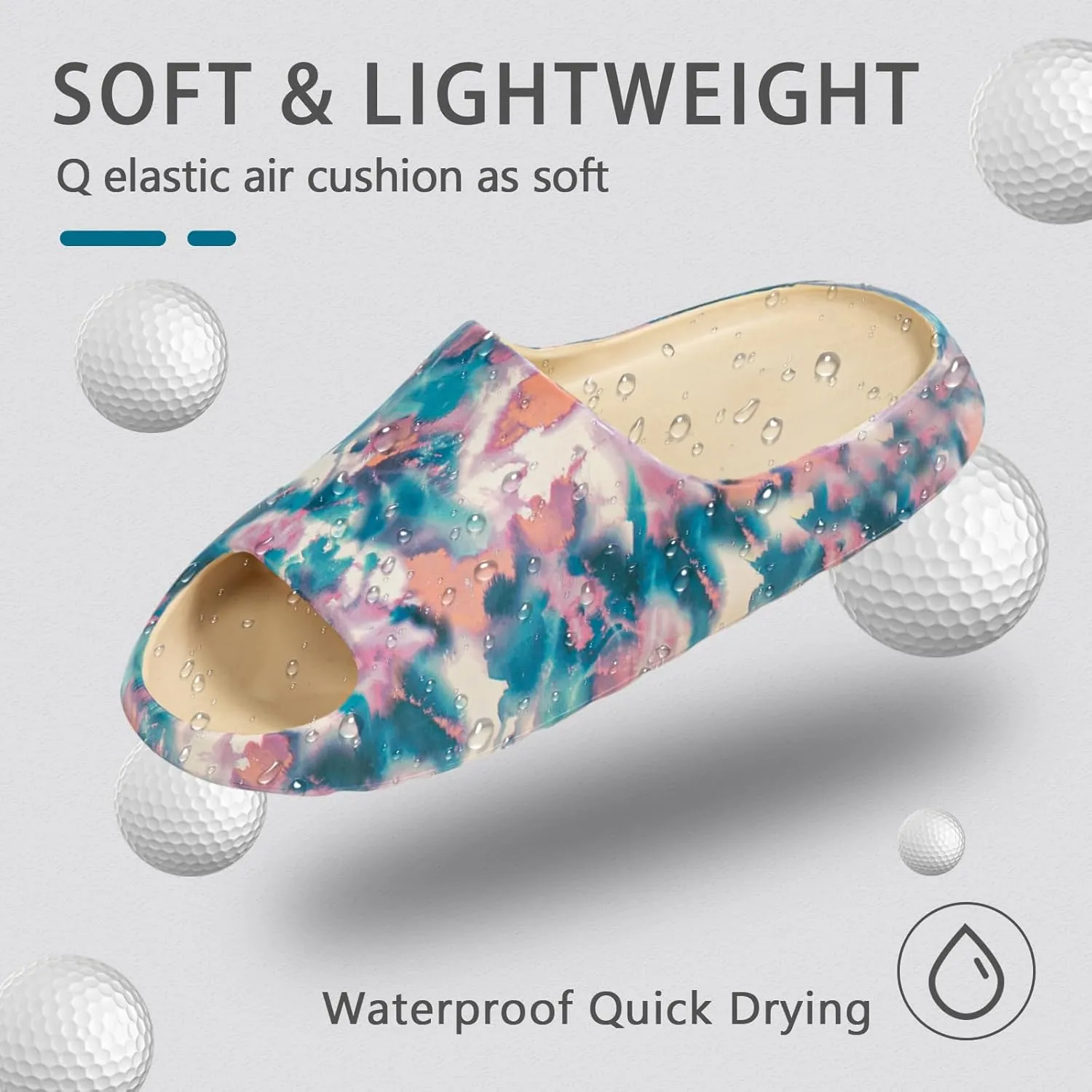 Cloud Slides for Women and Men, Platform Slides Slippers, Non-Slip Quick Drying Soft Lightweight Shower Shoes, Thick Sole Open Toe Slides Sandals for Indoor & Outdoor