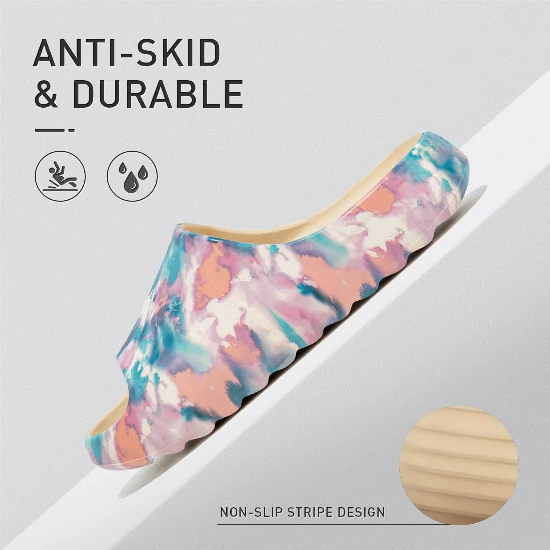 Cloud Slides for Women and Men, Platform Slides Slippers, Non-Slip Quick Drying Soft Lightweight Shower Shoes, Thick Sole Open Toe Slides Sandals for Indoor & Outdoor
