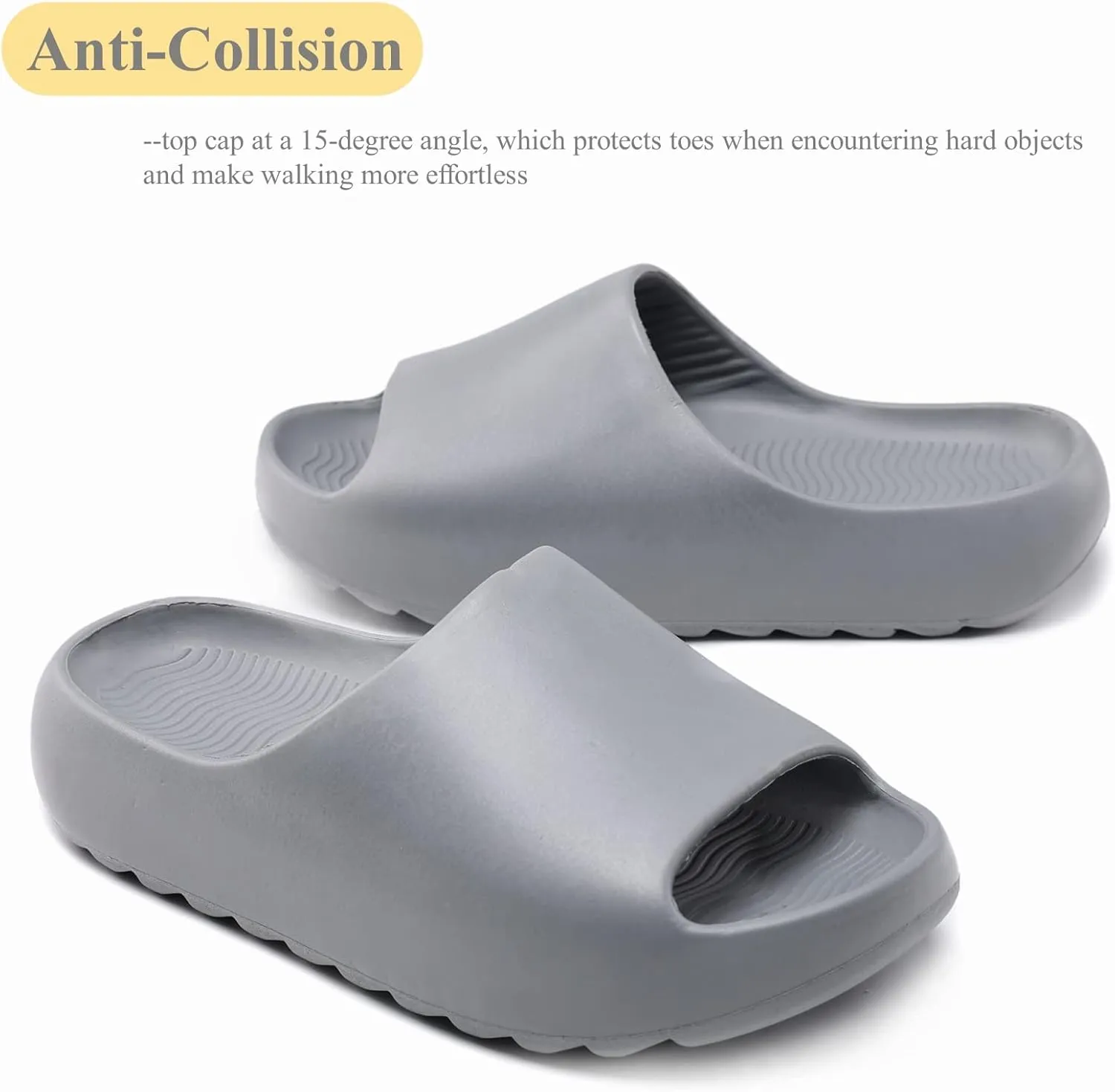 Cloud Slides for Women Men Kids, Pillow Slippers Comfy Non-Slip Soft Waterproof Bathroom Shower Shoes, Cushioned Thick Sole Sandals for Indoor and Outdoor
