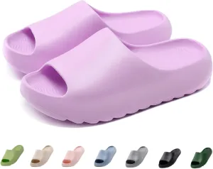 Cloud Slides for Women Men Kids, Pillow Slippers Comfy Non-Slip Soft Waterproof Bathroom Shower Shoes, Cushioned Thick Sole Sandals for Indoor and Outdoor