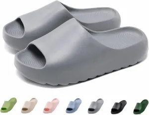 Cloud Slides for Women Men Kids, Pillow Slippers Comfy Non-Slip Soft Waterproof Bathroom Shower Shoes, Cushioned Thick Sole Sandals for Indoor and Outdoor