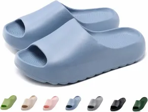 Cloud Slides for Women Men Kids, Pillow Slippers Comfy Non-Slip Soft Waterproof Bathroom Shower Shoes, Cushioned Thick Sole Sandals for Indoor and Outdoor