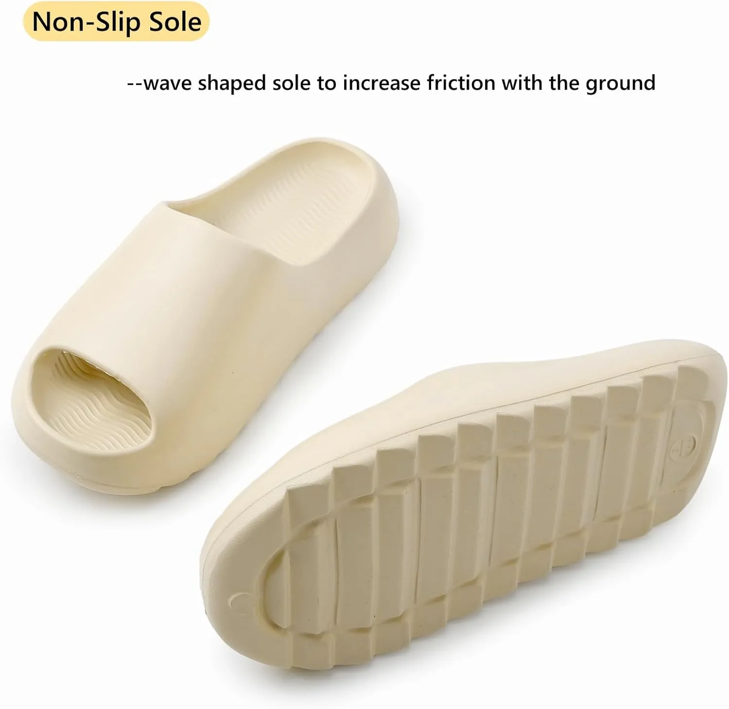 Cloud Slides for Women Men Kids, Pillow Slippers Comfy Non-Slip Soft Waterproof Bathroom Shower Shoes, Cushioned Thick Sole Sandals for Indoor and Outdoor