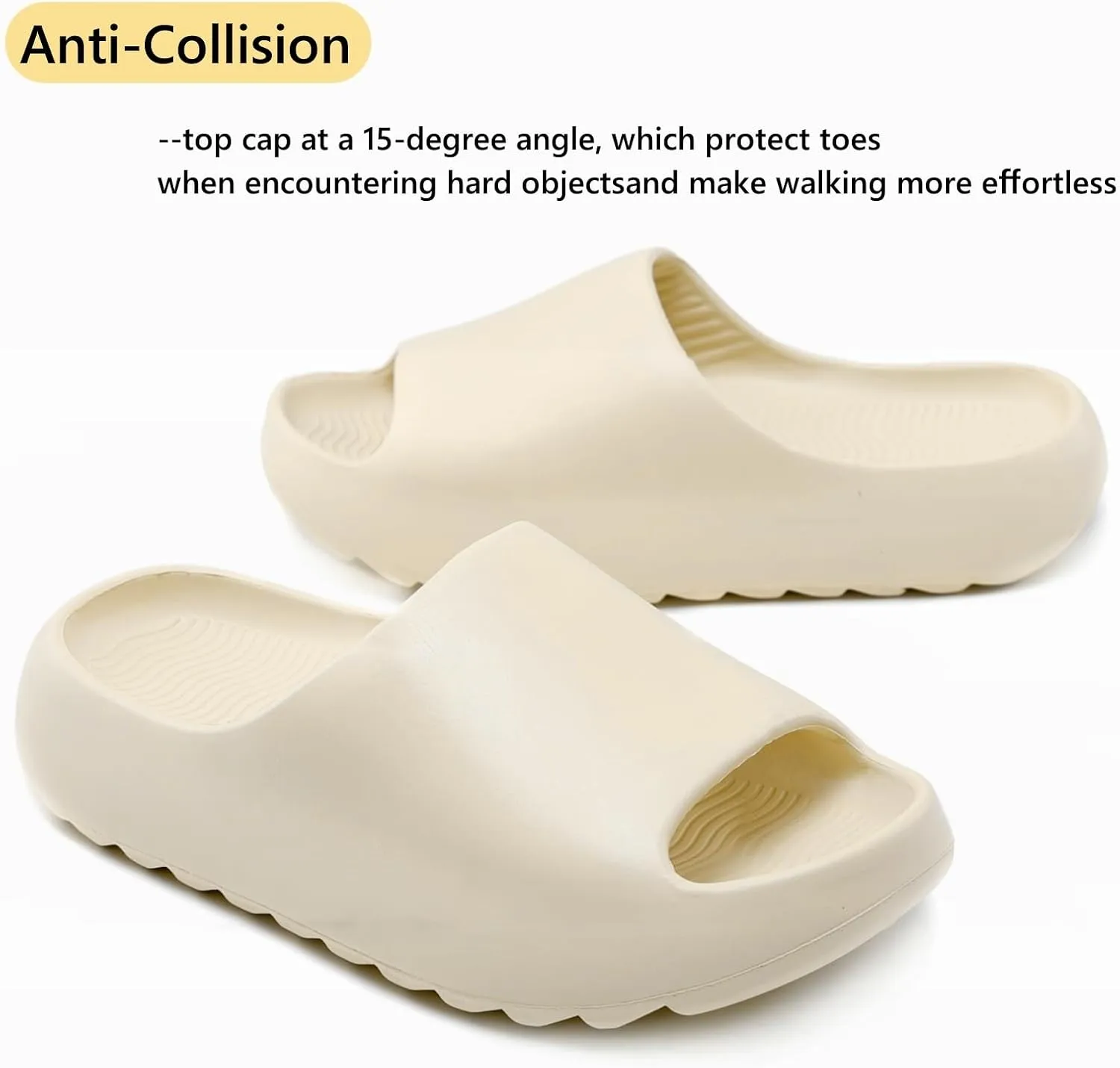 Cloud Slides for Women Men Kids, Pillow Slippers Comfy Non-Slip Soft Waterproof Bathroom Shower Shoes, Cushioned Thick Sole Sandals for Indoor and Outdoor
