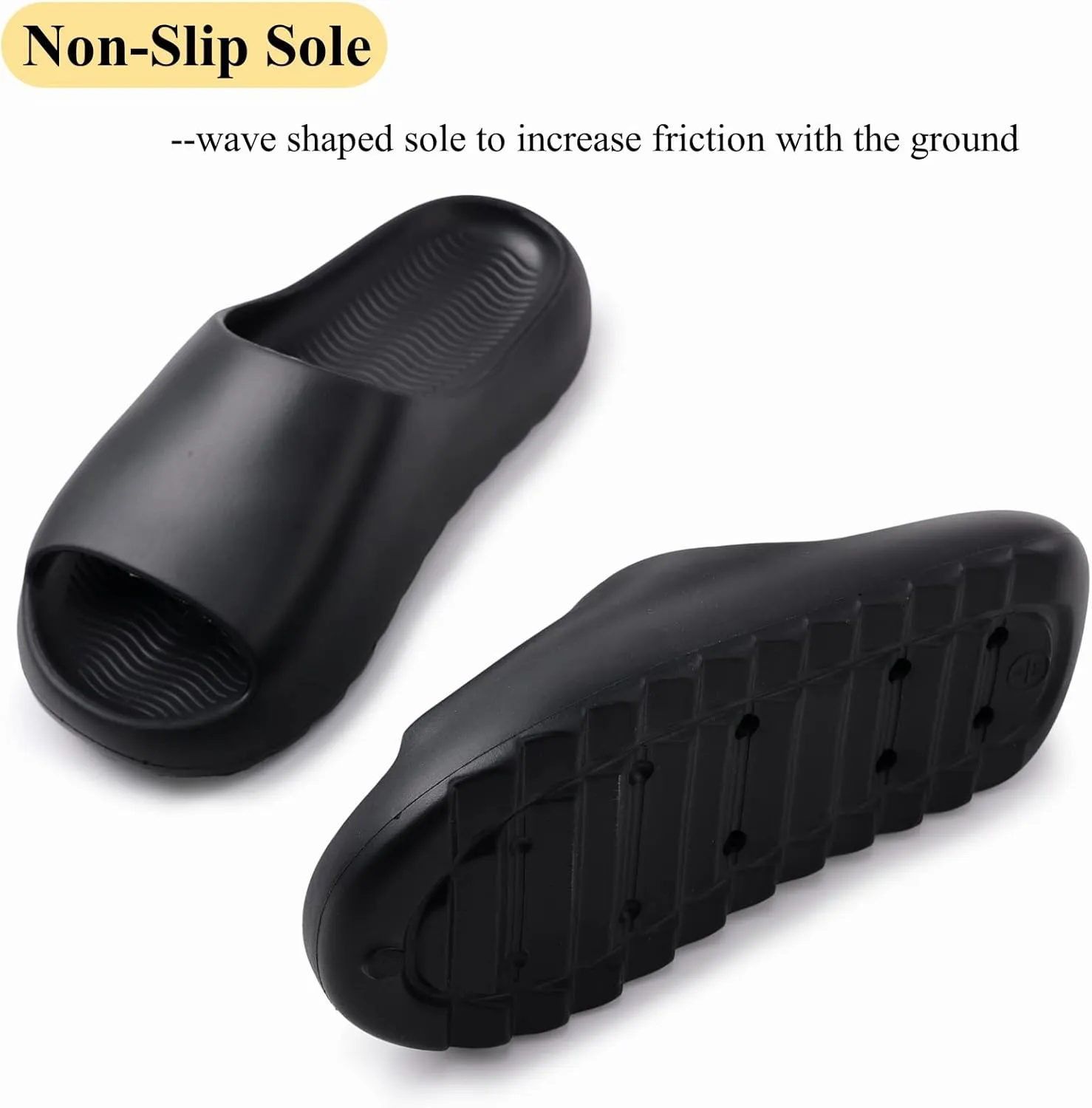 Cloud Slides for Women Men Kids, Pillow Slippers Comfy Non-Slip Soft Waterproof Bathroom Shower Shoes, Cushioned Thick Sole Sandals for Indoor and Outdoor