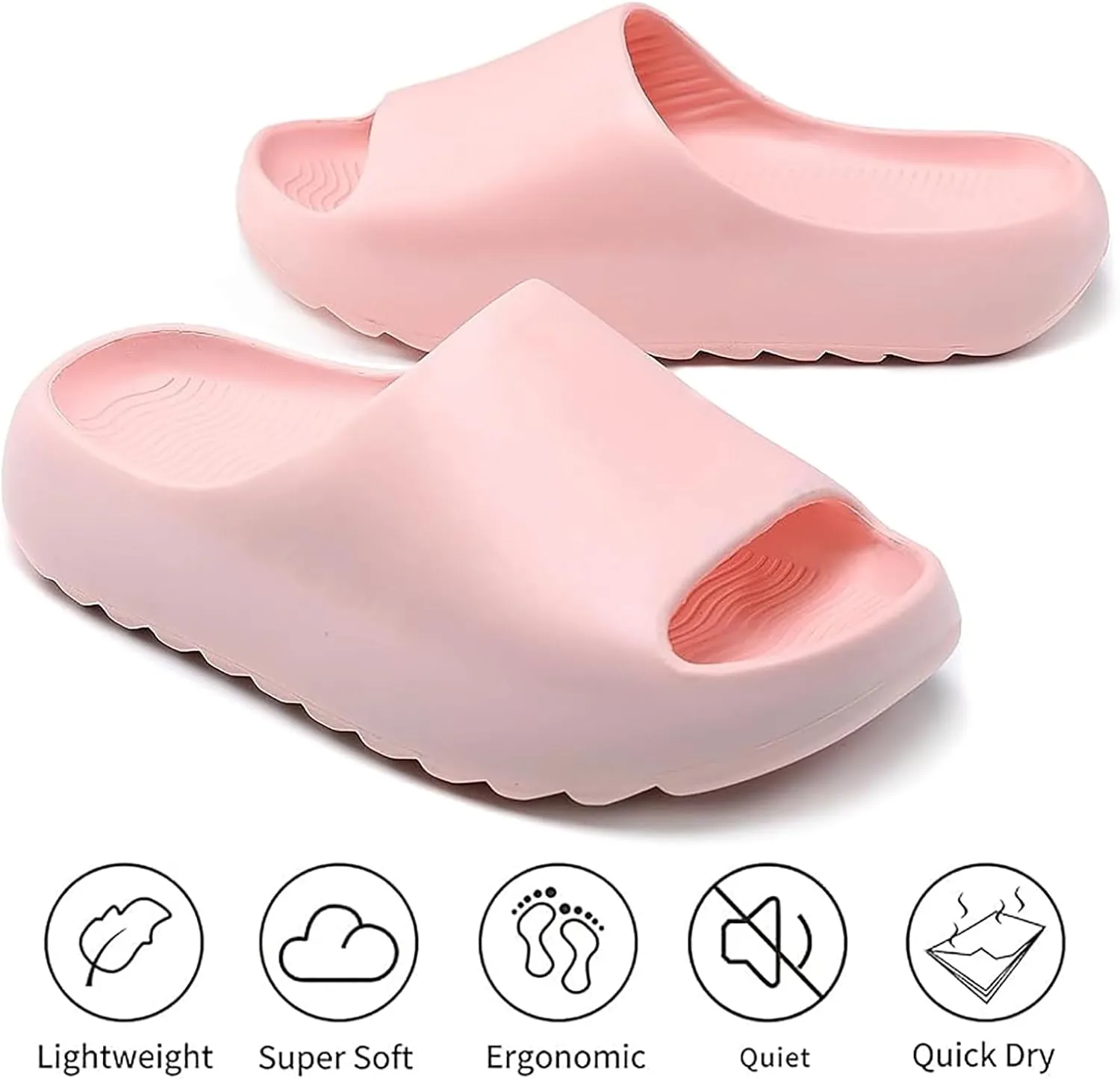 Cloud Slides for Women Men Kids,Unisex EVA Soft Recovery Slides,Thick Sole Open Toe Toddler Boys Girls Beach Slippers Shower Shoes Outdoor&Indoor House Slippers