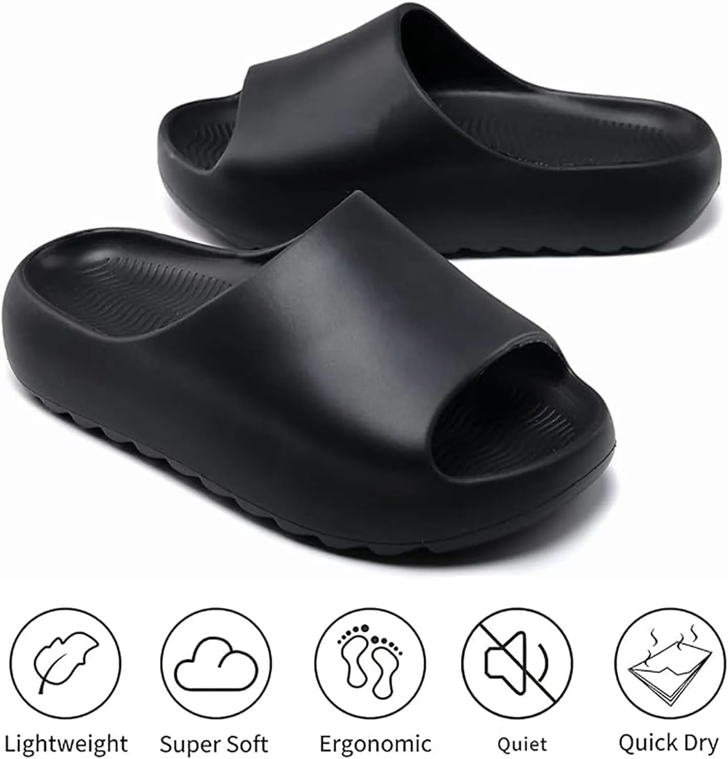 Cloud Slides for Women Men Kids,Unisex EVA Soft Recovery Slides,Thick Sole Open Toe Toddler Boys Girls Beach Slippers Shower Shoes Outdoor&Indoor House Slippers