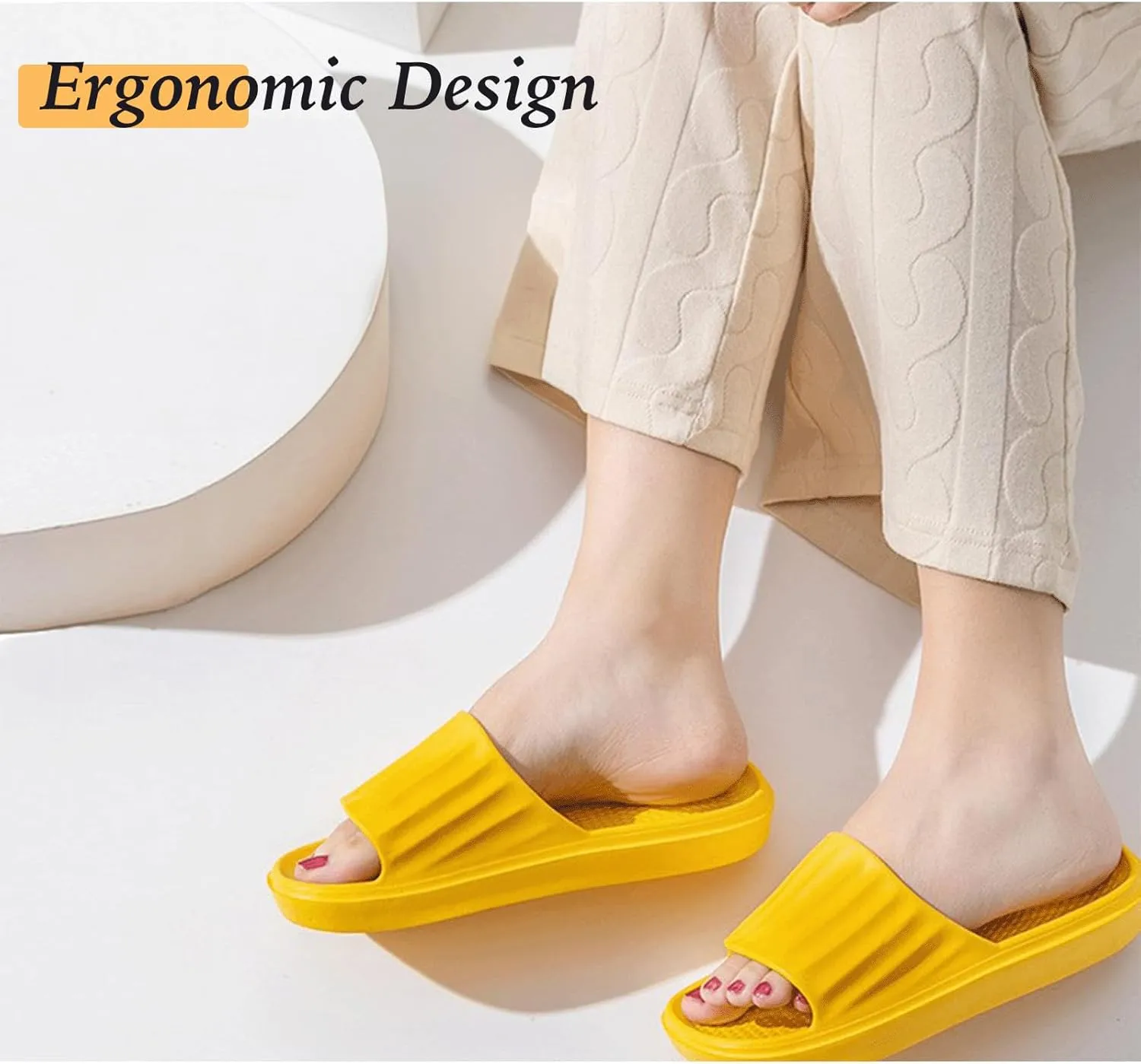 Cloud Slides for Women Men Pillow Slippers Non-Slip Shower Bath Platform Foam Sandals for Indoor Outdoor House