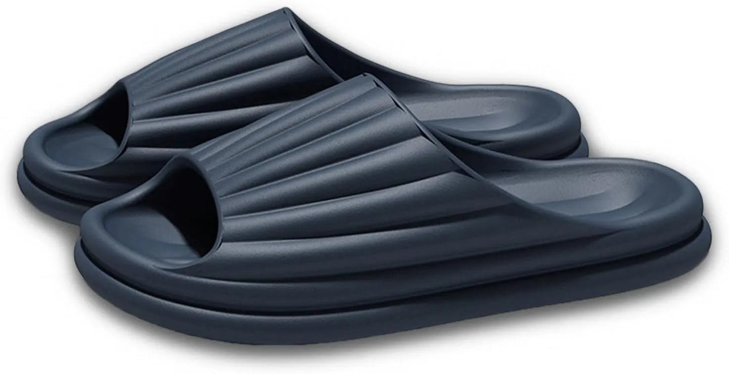 Cloud Slides for Women Men Shell Pillow Slippers Non-Slip Bath Shower Platform Foam Sandals for Indoor Outdoor House
