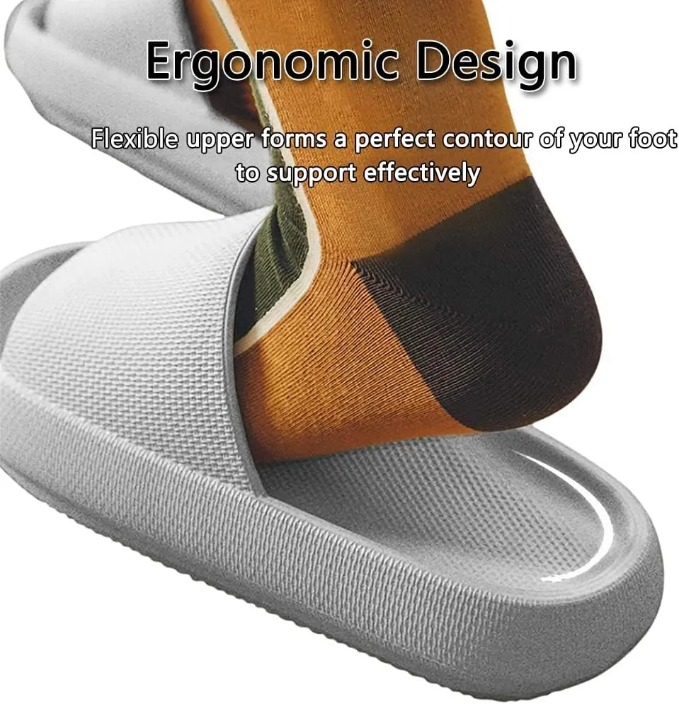 Cloud Slippers for Women and Men Pillow Slippers Non-Slip Shower Slides Bathroom Sandals | Super Comfy | Cushion Thick Sole