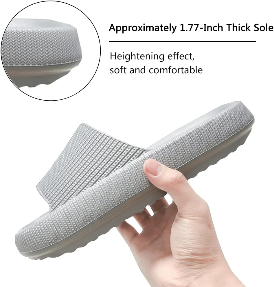 Cloud Slippers for Women and Men Pillow Slippers Non-Slip Shower Slides Bathroom Sandals | Super Comfy | Cushion Thick Sole