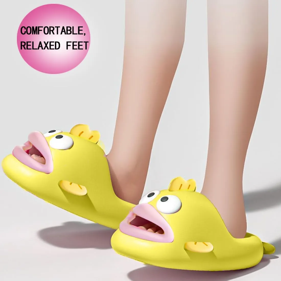 Clown Fish Slides Tongue Kiss Slippers for Adult Women Men Animals House Slippers Summer Open Toe Slide Sandals Fish Flops Cloud Shoes for Beach Shower Pool