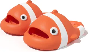 Clownfish Slides for Women Men Cloudy Cloudy Clownfish Slippers Novelty Open Toe Slide Sandals Unisex Beach Shoes