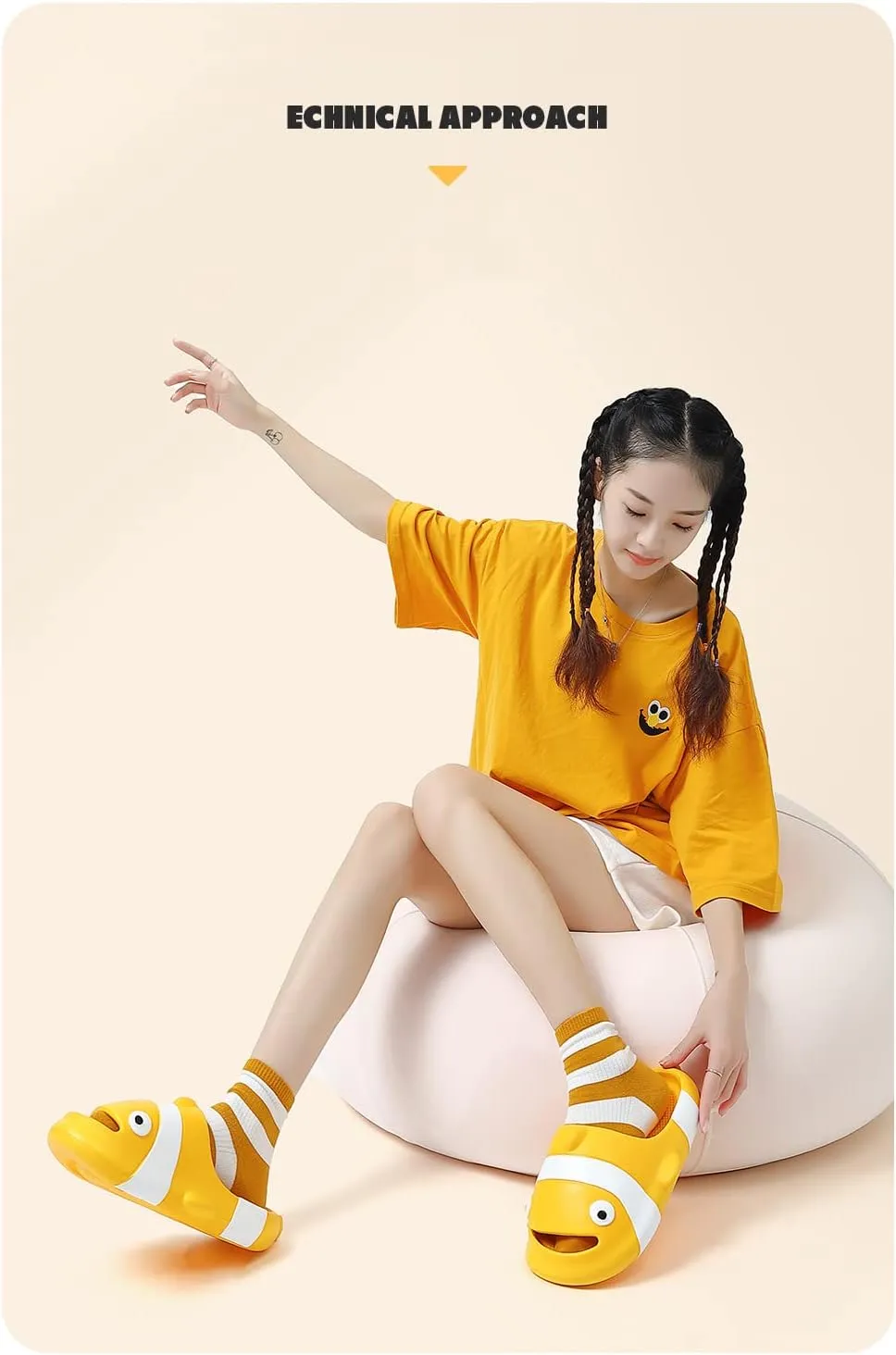 Clownfish Slides for Women Men Cloudy Cloudy Clownfish Slippers Novelty Open Toe Slide Sandals Unisex Beach Shoes