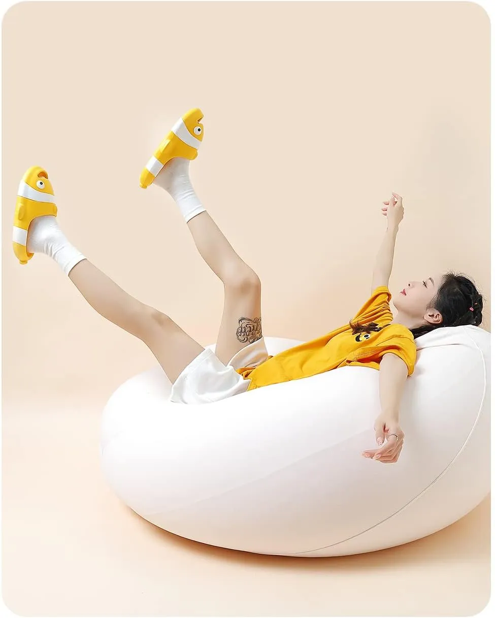 Clownfish Slides for Women Men Cloudy Cloudy Clownfish Slippers Novelty Open Toe Slide Sandals Unisex Beach Shoes