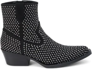 Coconuts by Matisse Womens Calistoga Studded Pointed Toe Zippered Casual Boots Ankle Mid Heel 2-3" - Black