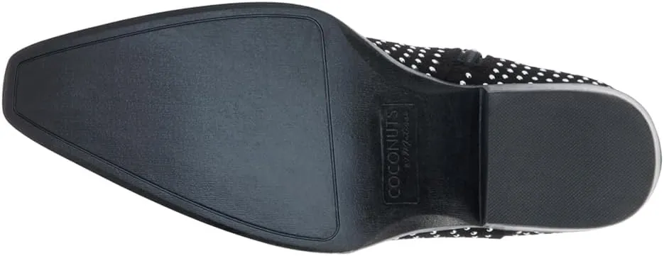 Coconuts by Matisse Womens Calistoga Studded Pointed Toe Zippered Casual Boots Ankle Mid Heel 2-3" - Black