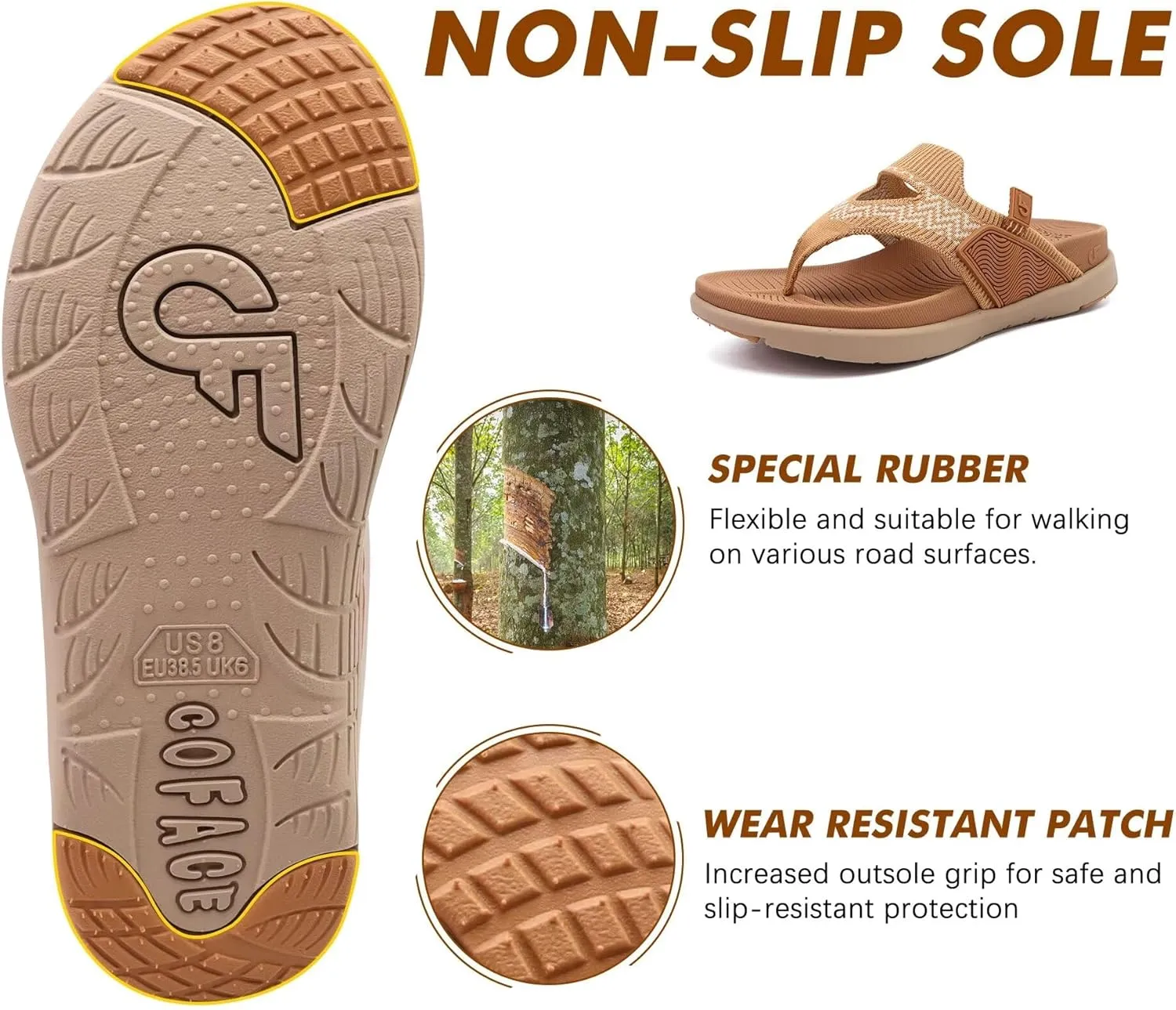 COFACE Womens Fashion Orthotic Flip Flops Recovery Walking Lightweight Athletic Thick Yoga Mat Cushion Thong Sandals With Comfortable Plantar Fasciitis Arch Support