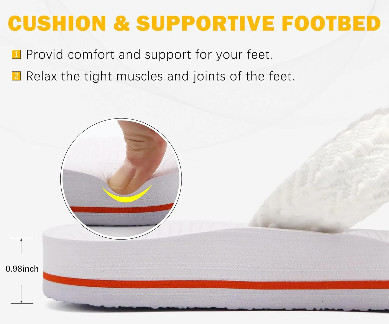COFACE Womens Orthopedic Sandals Comfortable Orthotic Soft Cushion Recovery Plantar Fasciitis Walking Slip On Ladies Cloud Cross Slides for Woman Size 5-11
