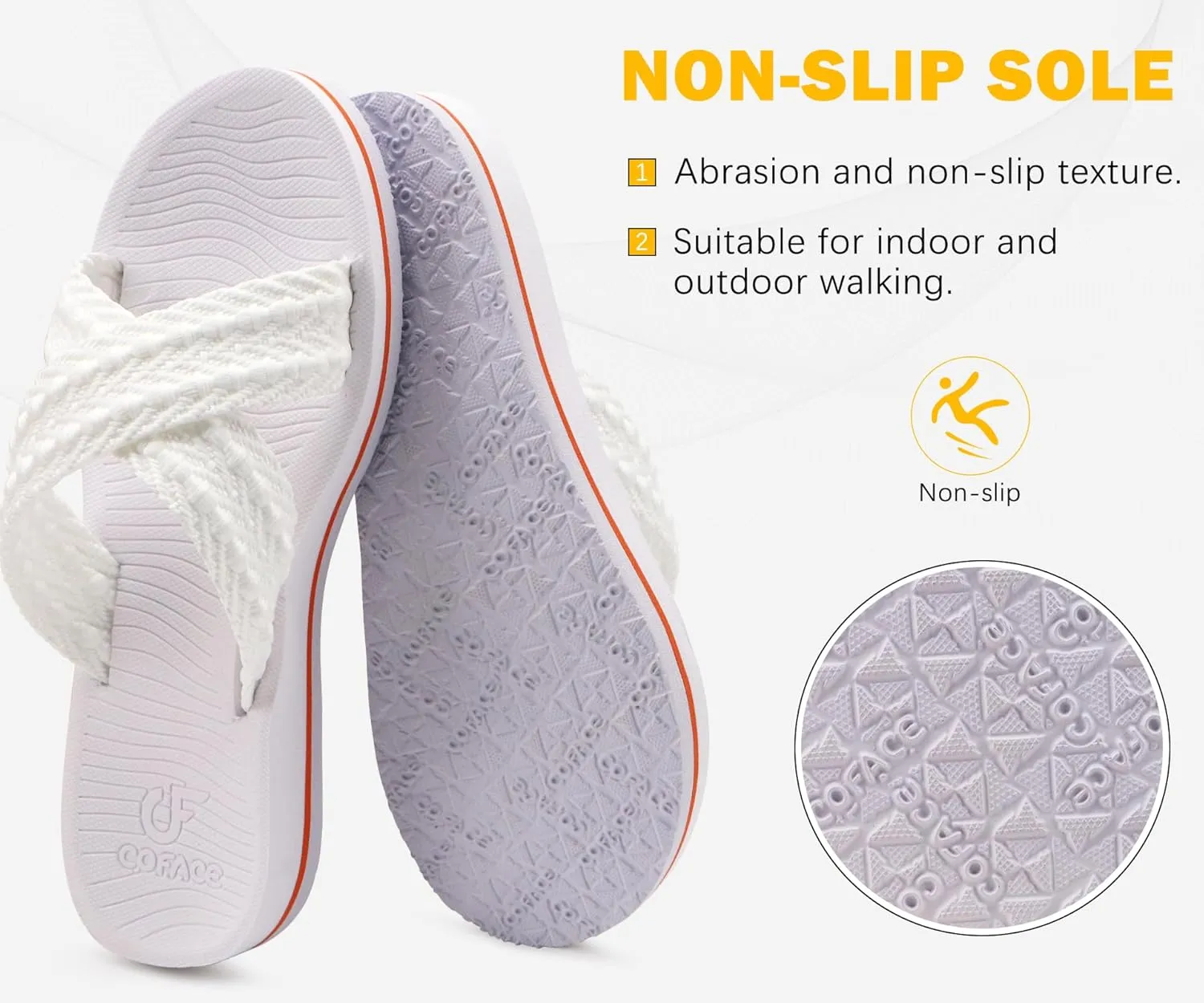 COFACE Womens Orthopedic Sandals Comfortable Orthotic Soft Cushion Recovery Plantar Fasciitis Walking Slip On Ladies Cloud Cross Slides for Woman Size 5-11