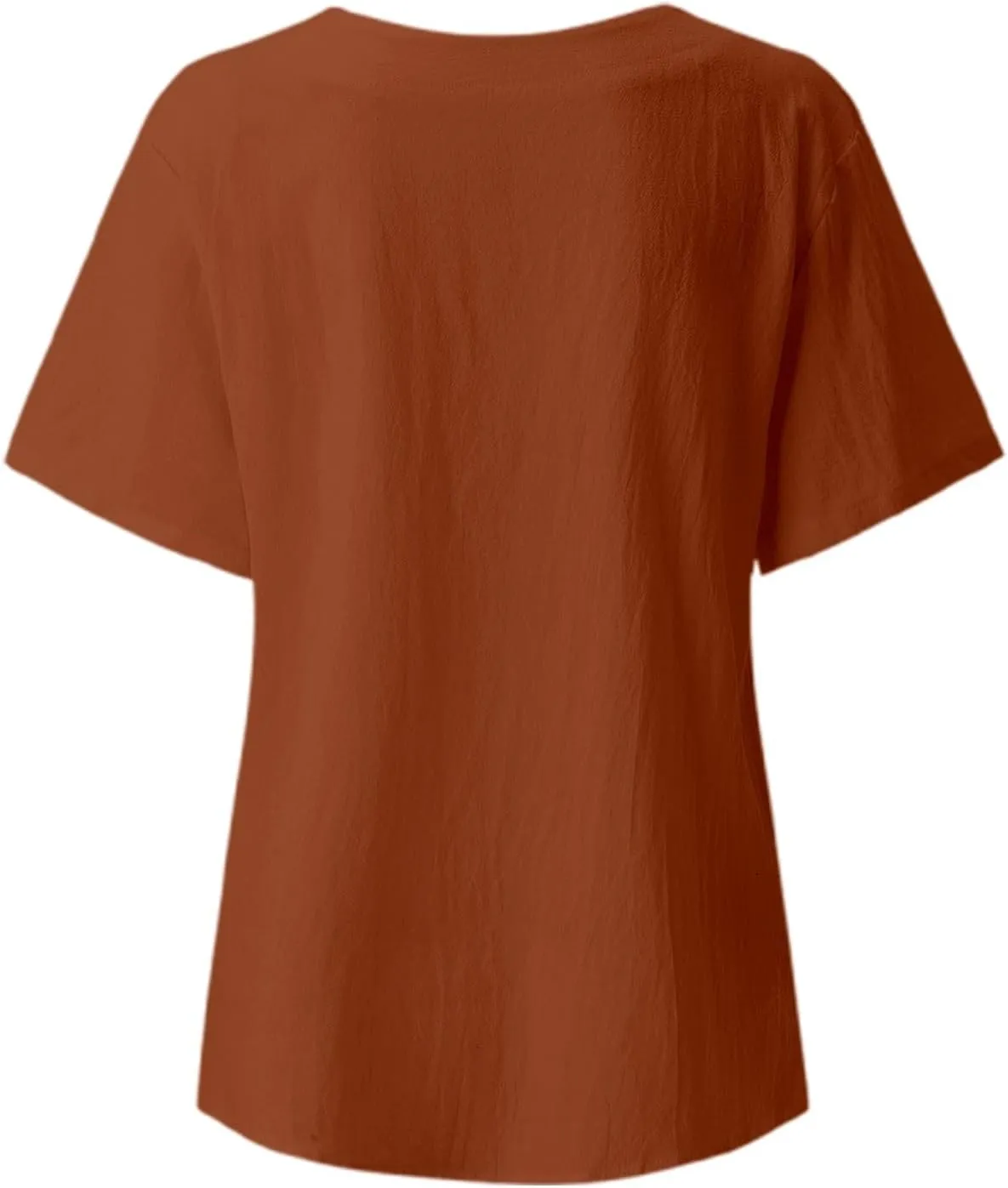 Cotton Tops for Women 2025 Summer Cotton Linen Shirts Scoop Neck Pleated Blouse Solid Color Cute Button Tunic Shirt
