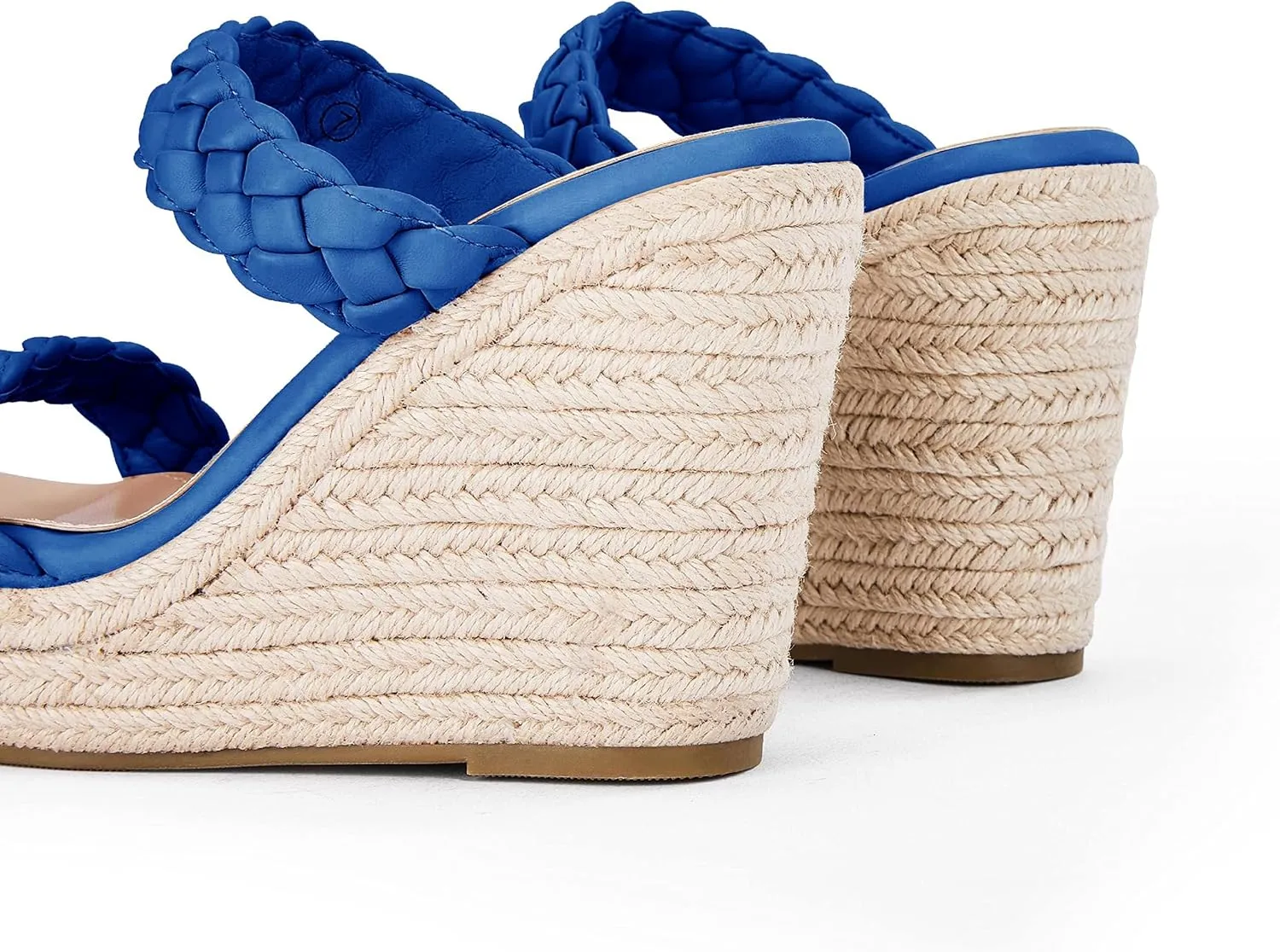 Coutgo Womens Wedge Platform Sandals Espadrilles Two Strap Woven Slip On Summer Cute Slide Sandals