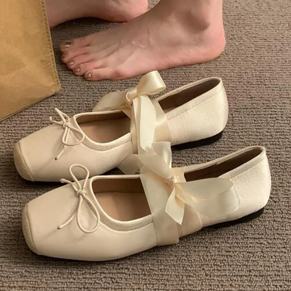 COVOYYAR Women Lace Up Ankle Strap Ballet Flats Shoes Floral Dressy Flats