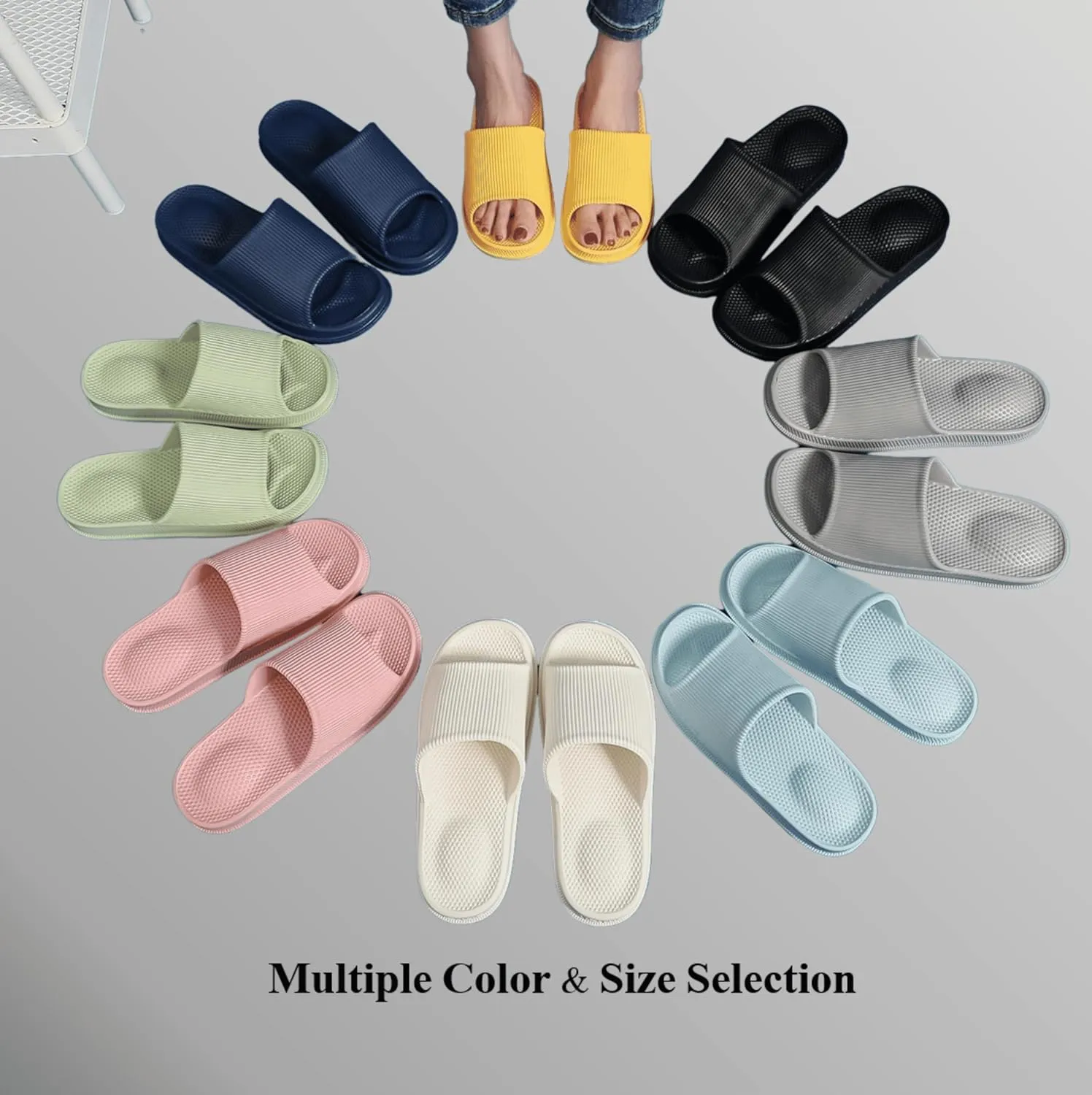 Crazy Lady Cloud Slippers for Women and Men Indoor & Outdoor Pillow Slippers Non Slip Quick Drying Shower Slides Bathroom Sandals Light Weight EVA Platform Environmental Friendly Casual Shoes