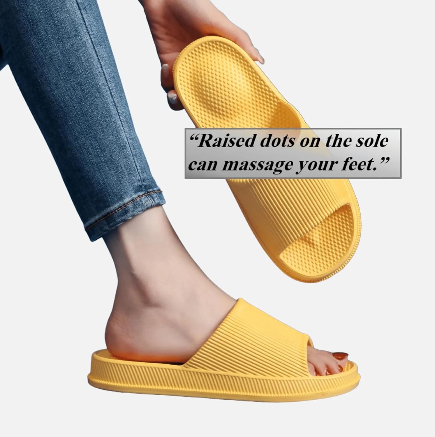 Crazy Lady Cloud Slippers for Women and Men Indoor & Outdoor Pillow Slippers Non Slip Quick Drying Shower Slides Bathroom Sandals Light Weight EVA Platform Environmental Friendly Casual Shoes