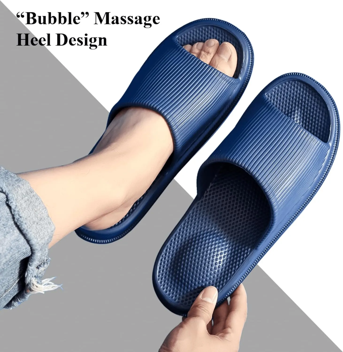 Crazy Lady Cloud Slippers for Women and Men Indoor & Outdoor Pillow Slippers Non Slip Quick Drying Shower Slides Bathroom Sandals Light Weight EVA Platform Environmental Friendly Casual Shoes