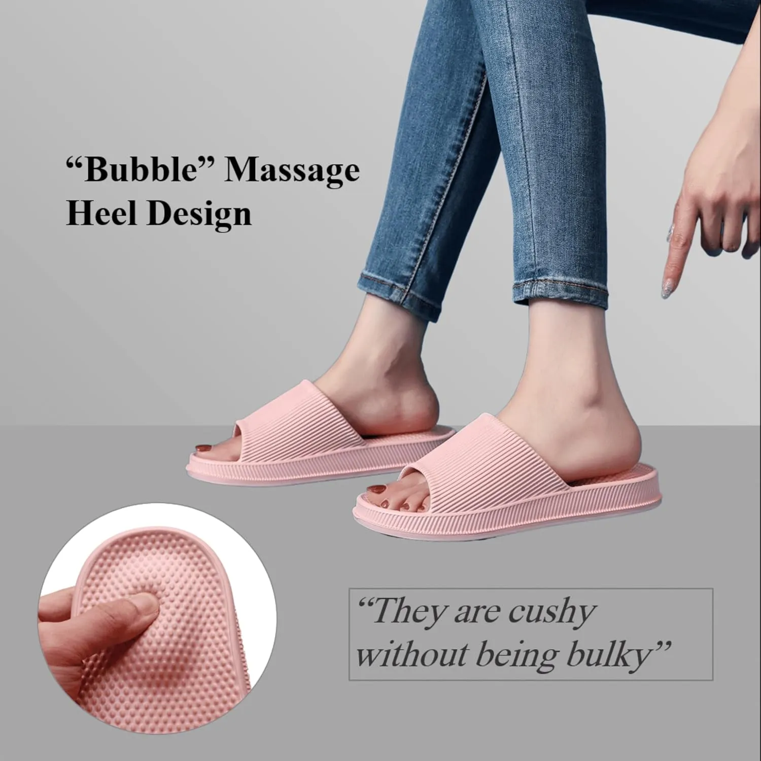 Crazy Lady Cloud Slippers for Women and Men Indoor & Outdoor Pillow Slippers Non Slip Quick Drying Shower Slides Bathroom Sandals Light Weight EVA Platform Environmental Friendly Casual Shoes